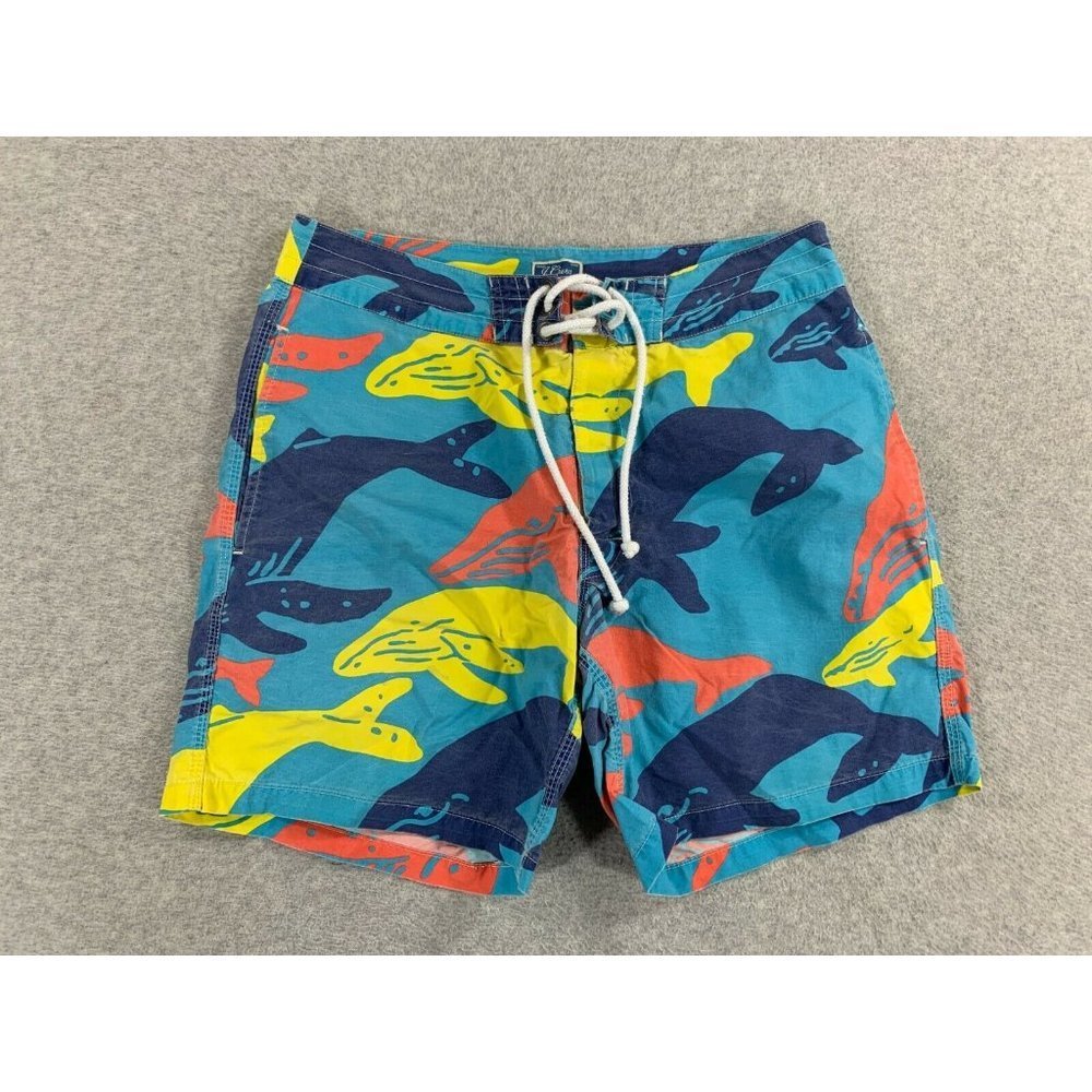 J‎ Crew Swimming Trunks Shorts (Men's Size 30) Blue